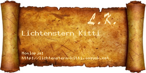 Lichtenstern Kitti névjegykártya